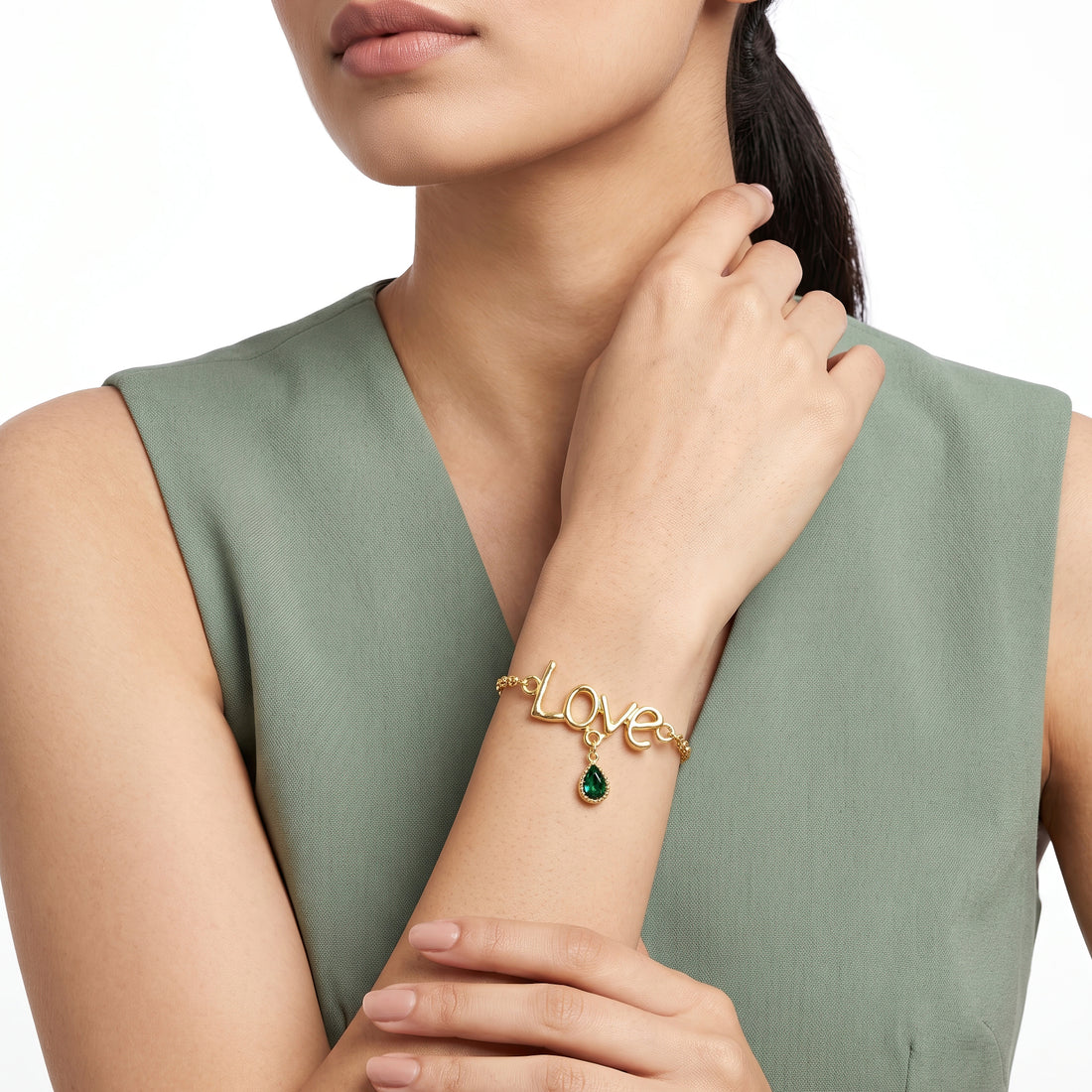 PRAO Bracelet Anti-Tarnish Love Slider (Adjustable Size)