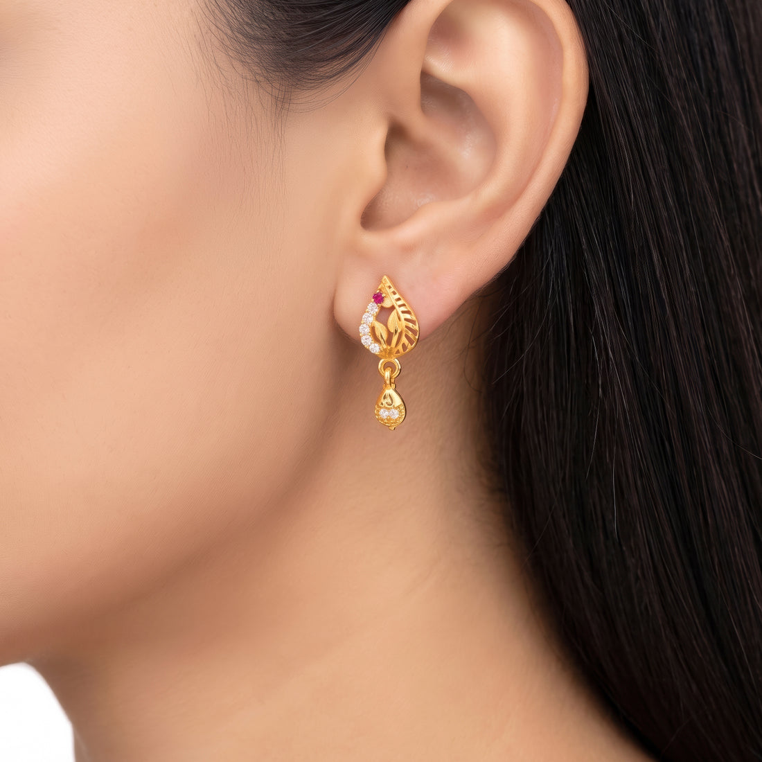 PRAO Earrings Anti-Tarnish Filigree Leaf Dangles