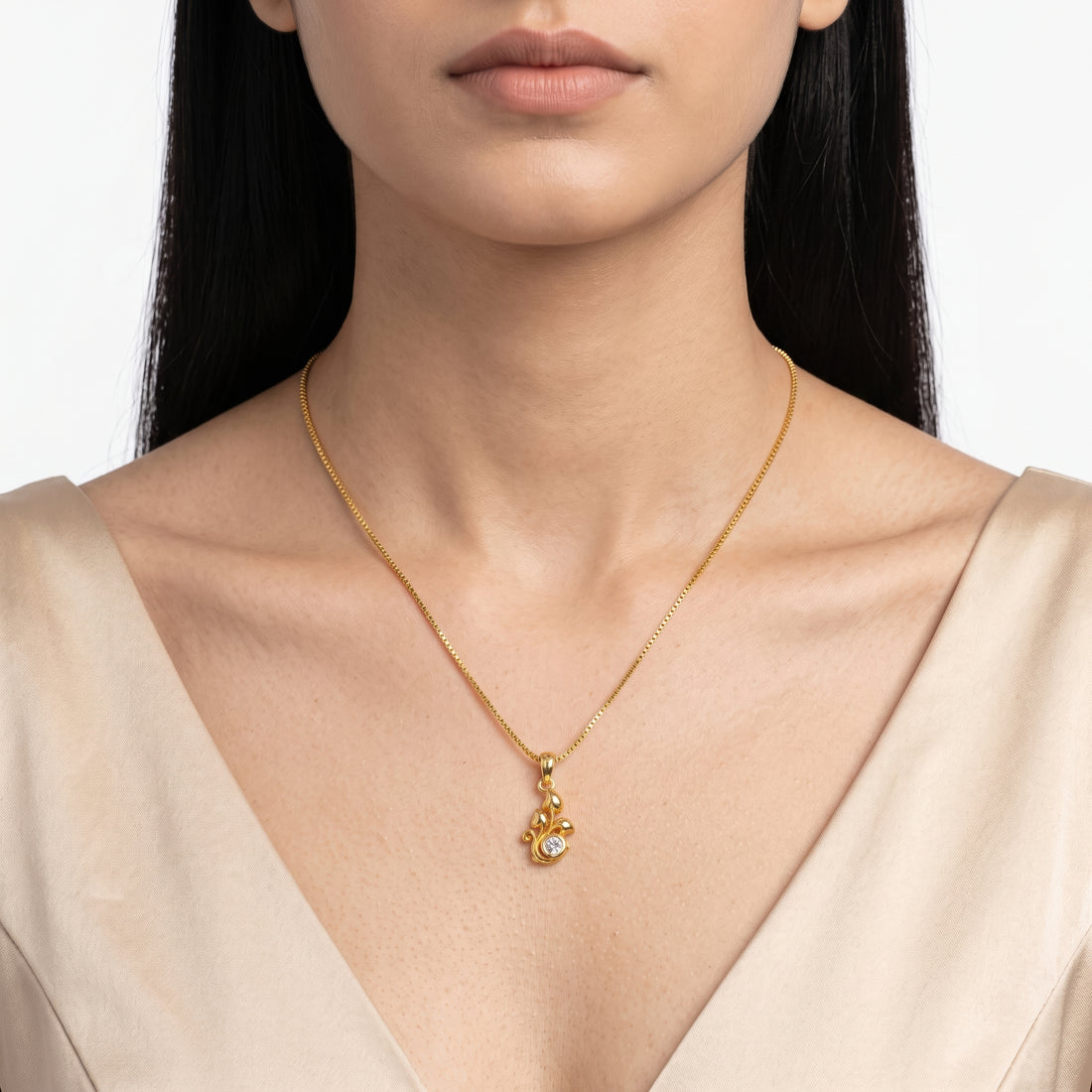 PRAO Necklace Anti-Tarnish Vine Crystal Chain