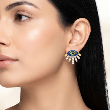 PRAO Earrings Anti-Tarnish Evil Eye Studs