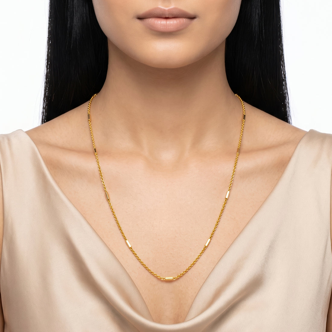 PRAO Necklace Anti-Tarnish Twisted Rope Chain