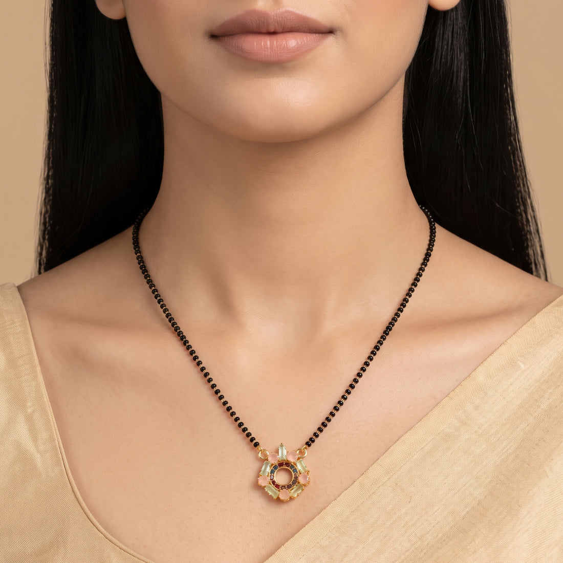 PRAO Necklace Anti-Tarnish Pastel Mangalsutra