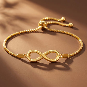 PRAO Bracelet Anti-Tarnish Gold Plated Infinity Set (Adjustable Size)