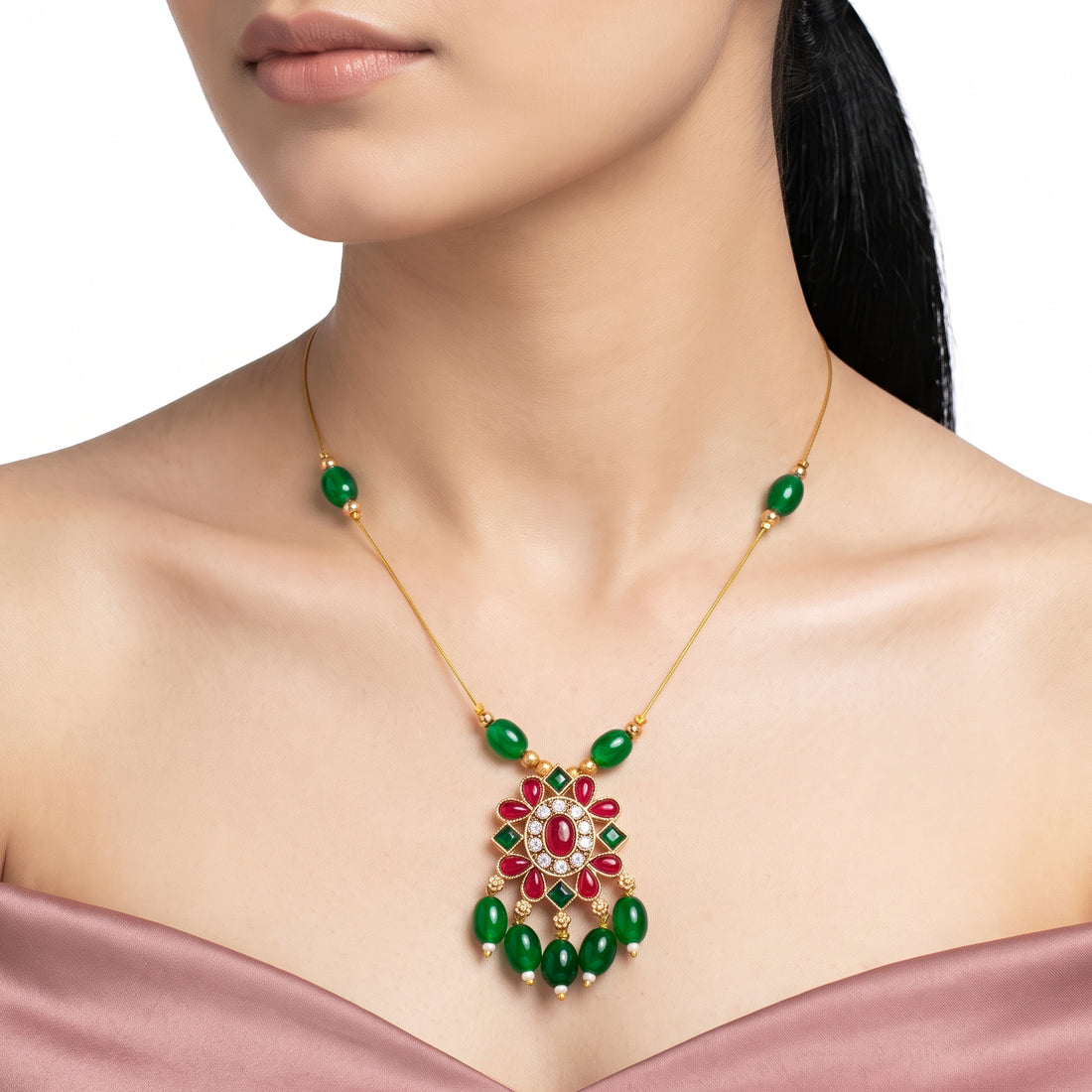 PRAO Necklace Anti-Tarnish Floral Pendant Chain