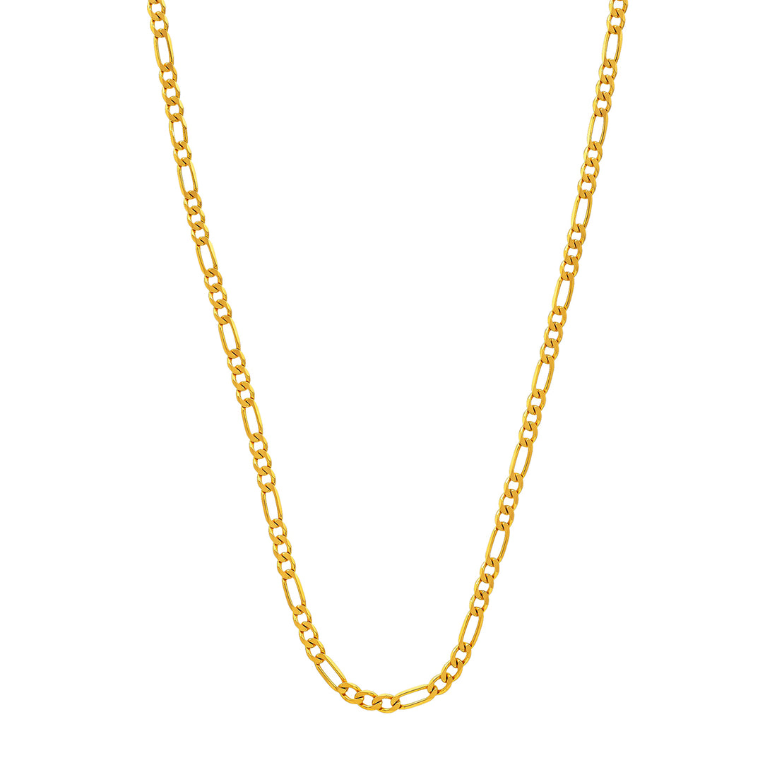 PRAO Necklace Anti-Tarnish Gold Plated Figaro Chain