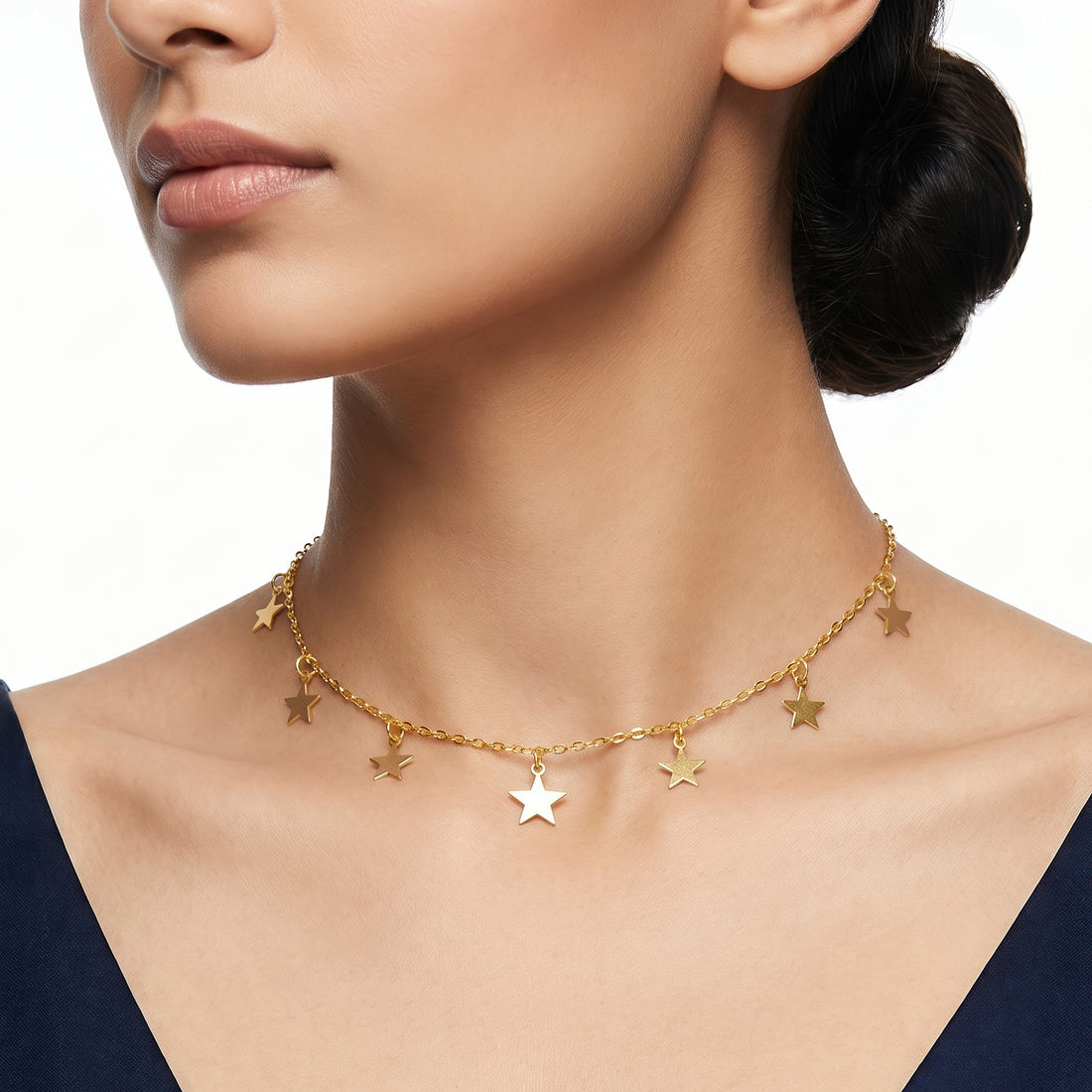 PRAO Necklace Anti-Tarnish Star Charms Minimalist