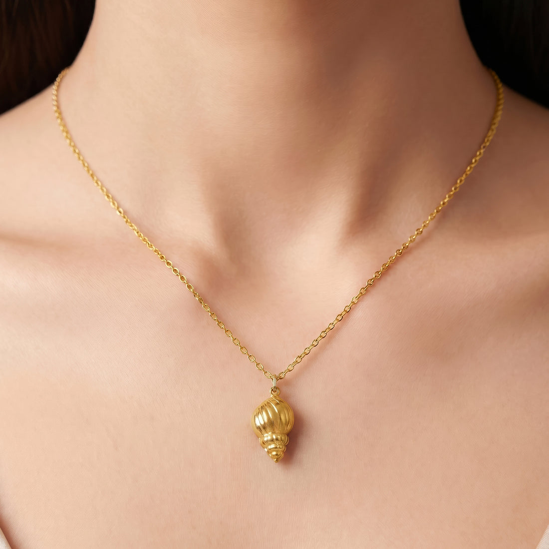 PRAO Necklace Anti-Tarnish Shell Pendant