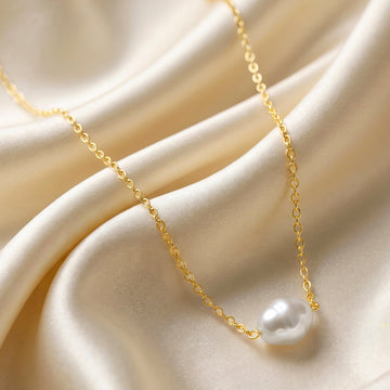 PRAO Necklace Anti-Tarnish Baroque Pearl