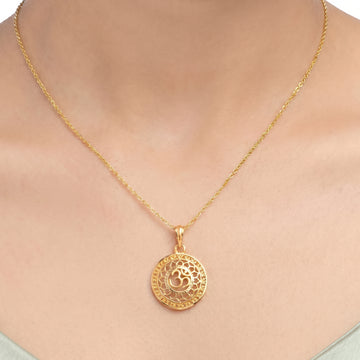 PRAO Necklace Anti-Tarnish Lotus OM Pendant