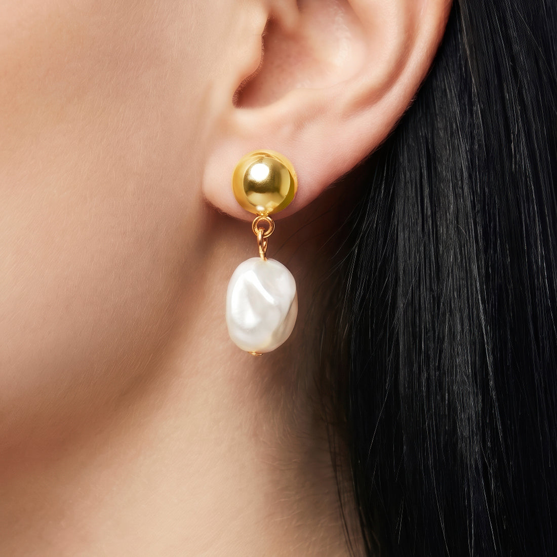 PRAO Earrings Anti-Tarnish Faux Pearl Charm