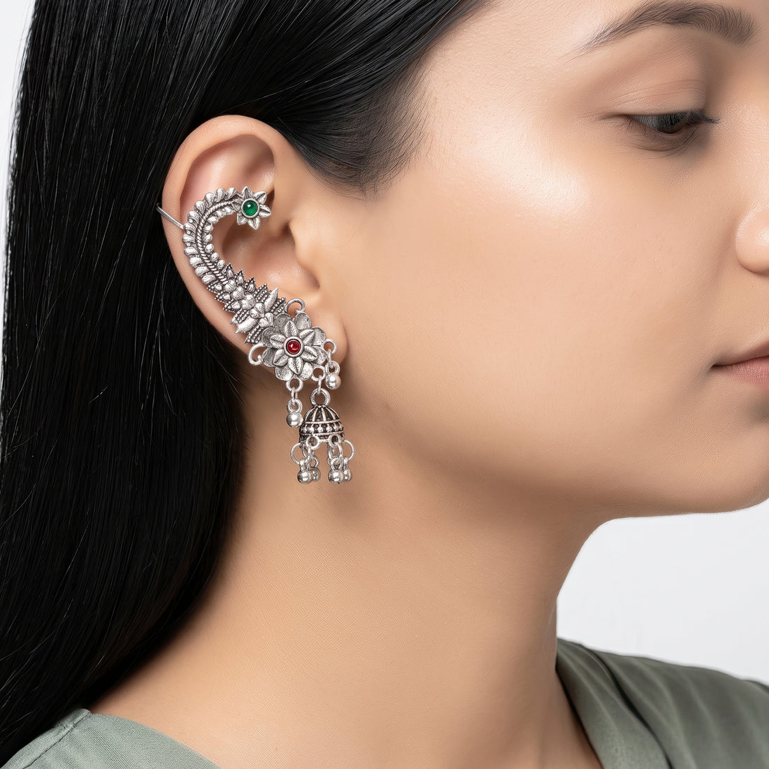 PRAO Earrings Anti-Tarnish Ear Cuff Jhumka