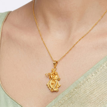 PRAO Necklace Anti-Tarnish Radha Krishna Pendant