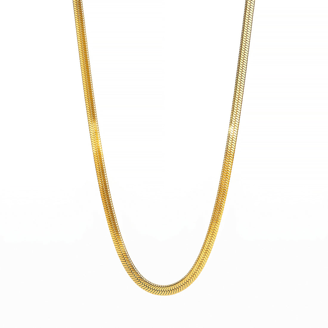 PRAO Necklace Anti-Tarnish Gold Plated Snake Chain