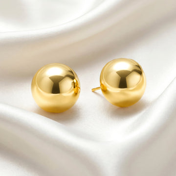 PRAO Earrings Anti-Tarnish 14mm Post Studs