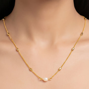 PRAO Necklace Anti-Tarnish Pearl Bead