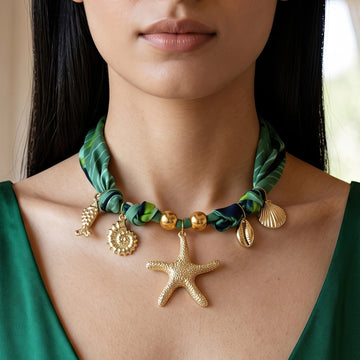 PRAO Necklace Anti-Tarnish Marine Charm Choker