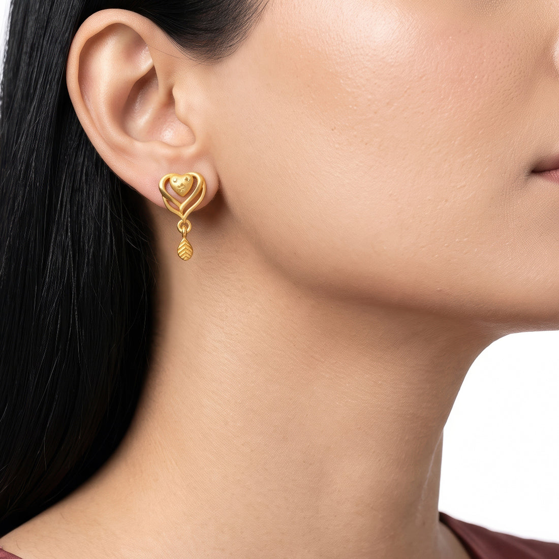 PRAO Earrings Anti-Tarnish Heart Drop Dangles