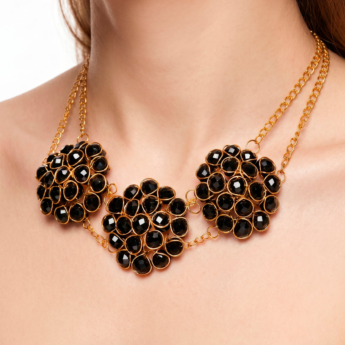 PRAO Necklace Anti-Tarnish Handmade Crystal Beaded Choker