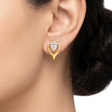 PRAO Earrings Anti-Tarnish Pear Crystal Studs