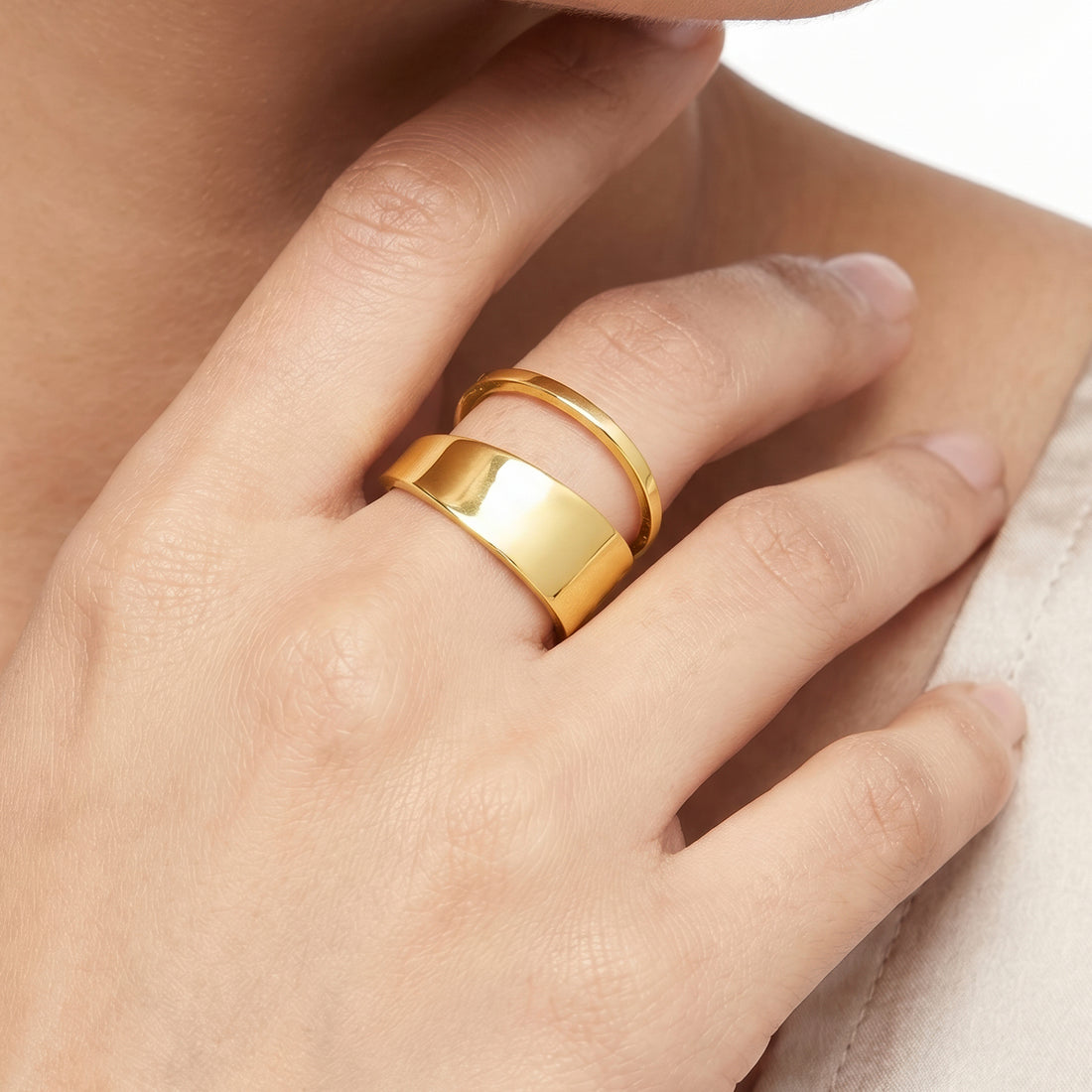 PRAO Ring Anti-Tarnish Sculptural Design (Adjustable Size)
