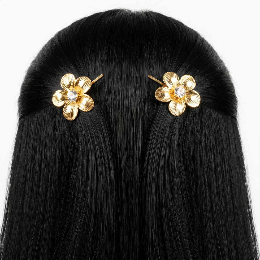 PRAO Hair Pin Anti-Tarnish Floral Rhinestone