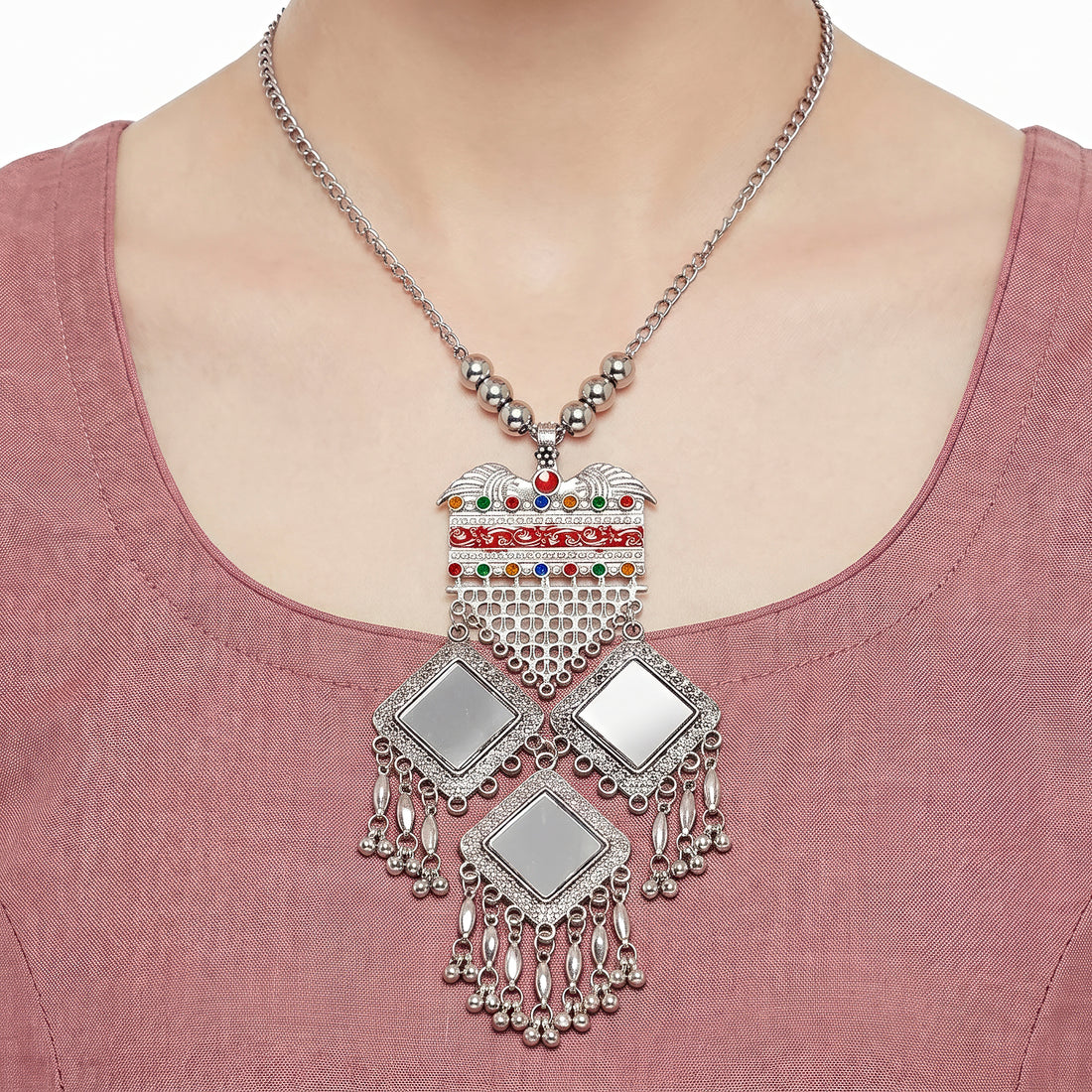 PRAO Necklace Anti-Tarnish Oxidized Statement Set With Earrings