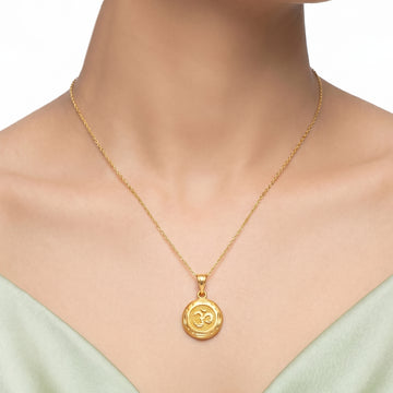 PRAO Necklace Anti-Tarnish Circular OM Signet
