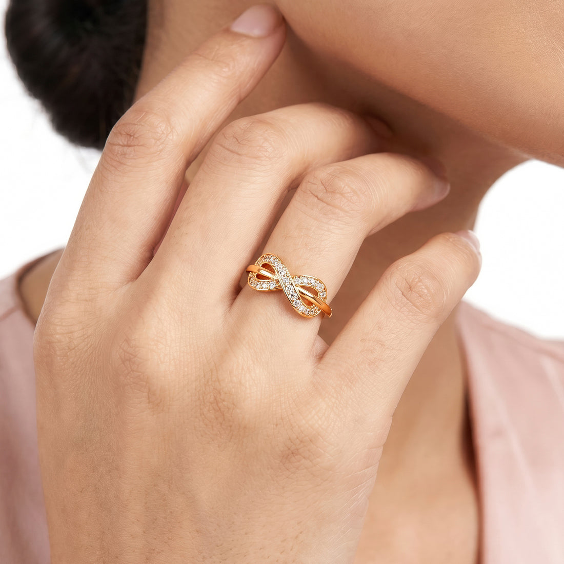 PRAO Ring Anti-Tarnish Crystal Infinity (Adjustable Size)
