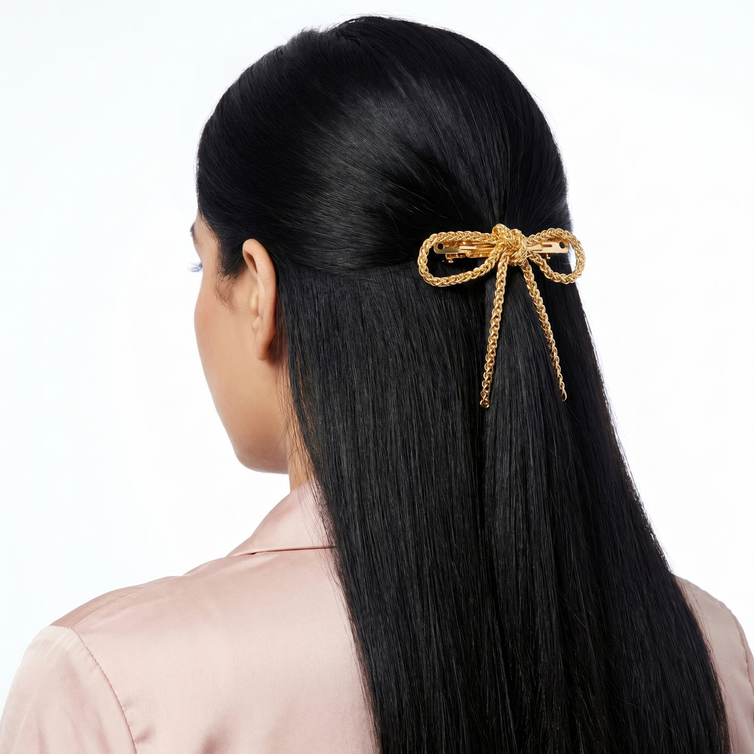 PRAO Hair Clip Anti-Tarnish Chain Bow