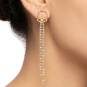 PRAO Earrings Anti-Tarnish Rhinestone Chain Dangles