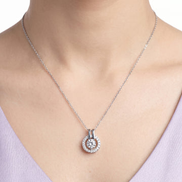 PRAO Necklace Anti-Tarnish Blue Crystal Cage Pendant