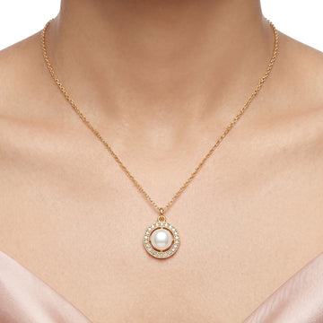 PRAO Necklace Anti-Tarnish Monalisa Halo Pendant