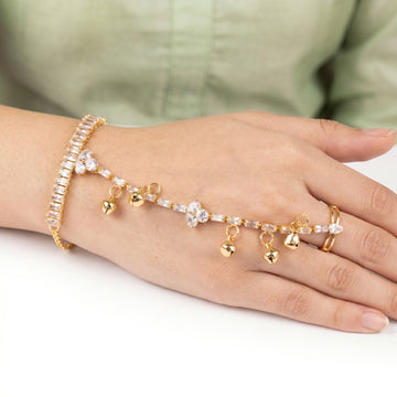 PRAO Bracelet Anti-Tarnish White Crystal Gemstone (Adjustable Size)