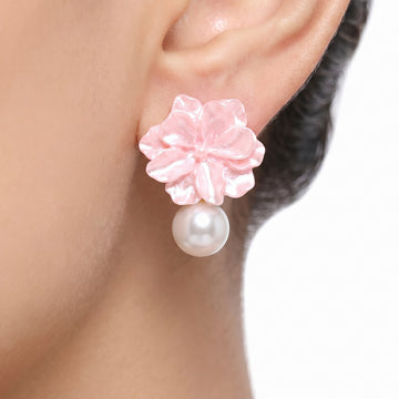 PRAO Earrings Anti-Tarnish Blush Floral Pearl