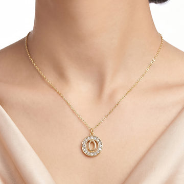 PRAO Necklace Anti-Tarnish Minimalist Oval Crystal Pendant