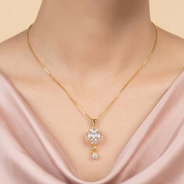 PRAO Necklace Anti-Tarnish Crystal Globe Pendant