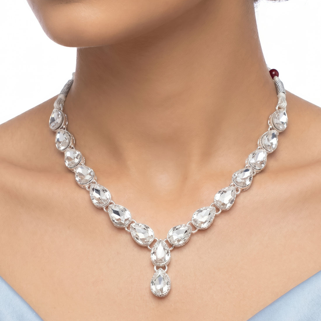 PRAO Necklace Anti-Tarnish Teardrop Set With Earrings