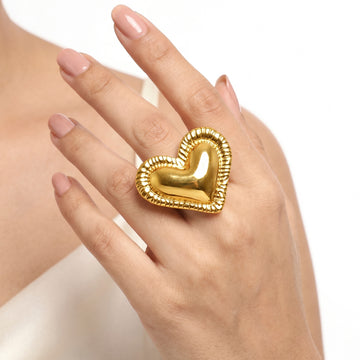 PRAO Ring Anti-Tarnish Vintage Dome Filigree (Adjustable Size)
