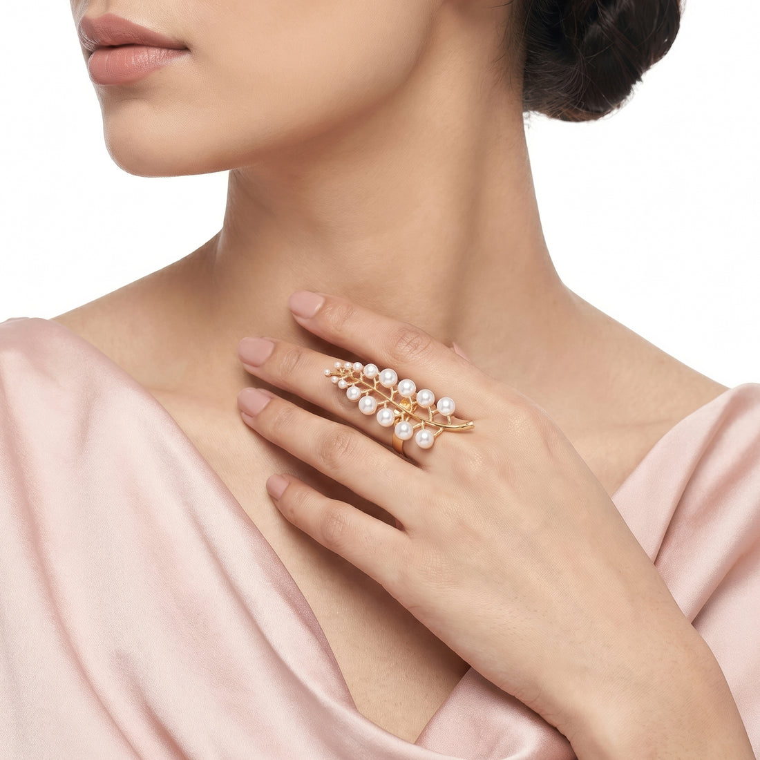 PRAO Ring Anti-Tarnish Pearl Branch Design (Adjustable Size)