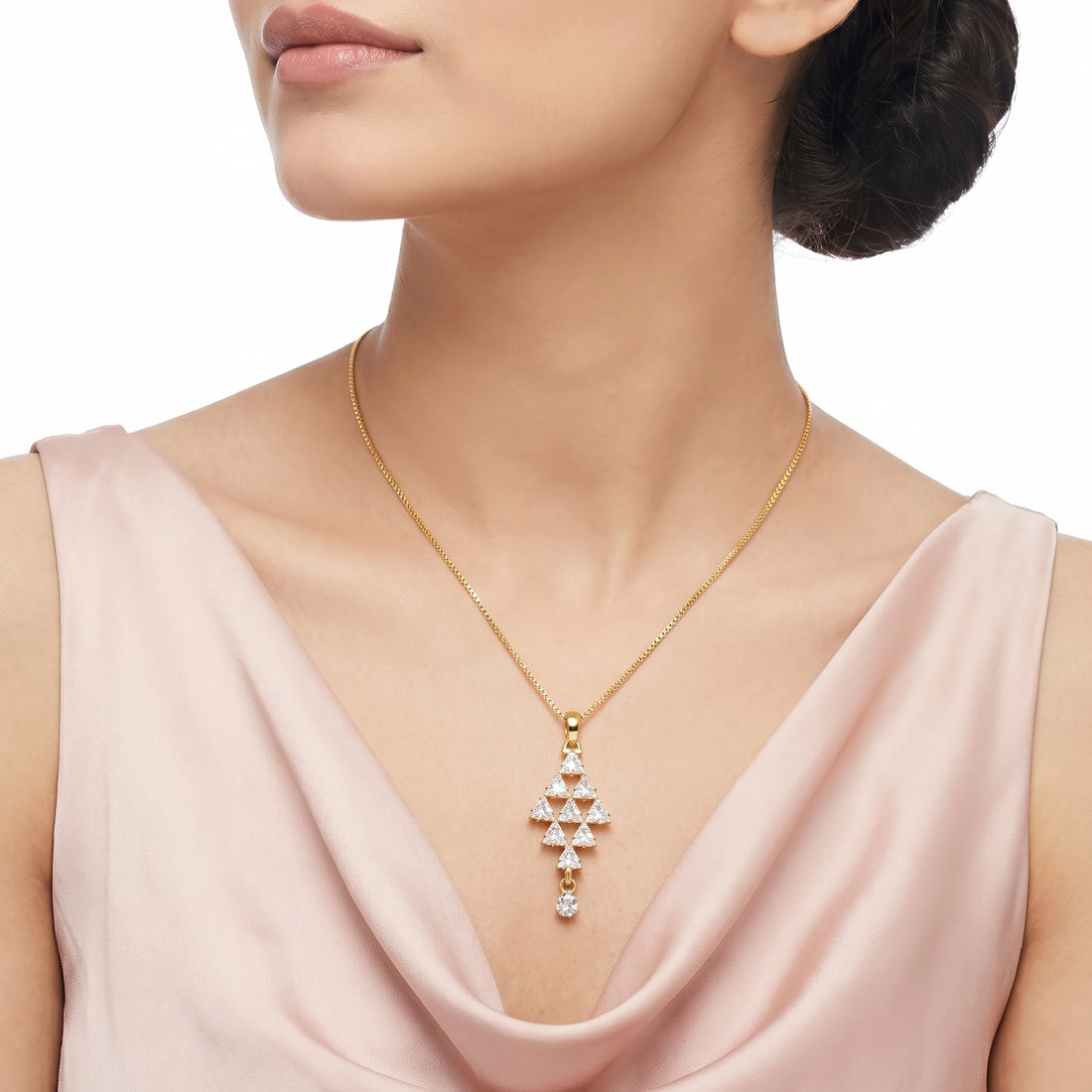 PRAO Necklace Anti-Tarnish Chandelier Crystal Drop