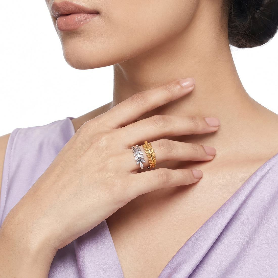 PRAO Ring Anti-Tarnish Laurel Leaf (Adjustable Size)