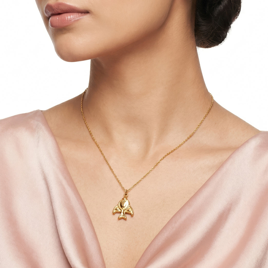PRAO Necklace Anti-Tarnish Fish Pendant Chain