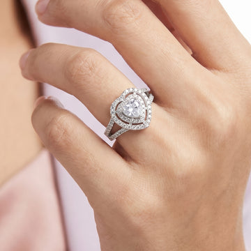 PRAO Ring Anti-Tarnish Heart Crystal Pave (Adjustable Size)