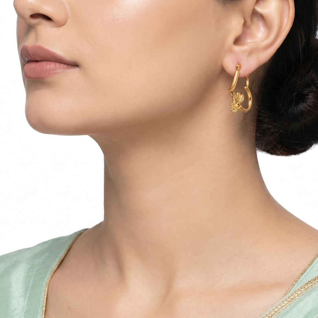 PRAO Earrings Anti-Tarnish Heart To Dragonfly Hoops