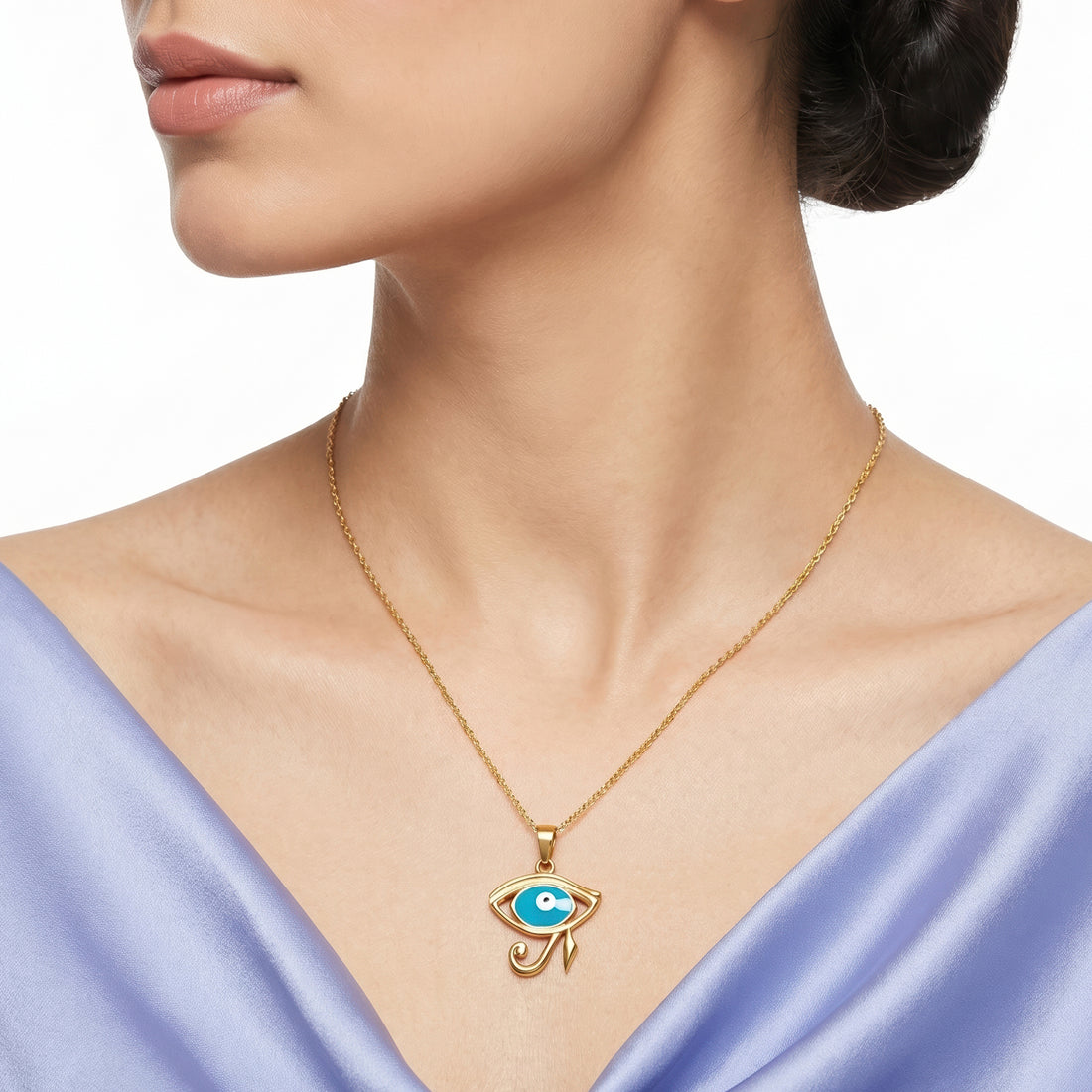 PRAO Necklace Anti-Tarnish Eye Of Horus Evil Eye