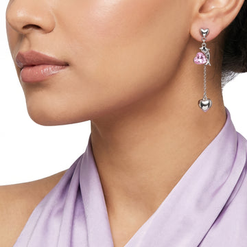PRAO Earrings Anti-Tarnish Dolphin Heart Crystal Drop