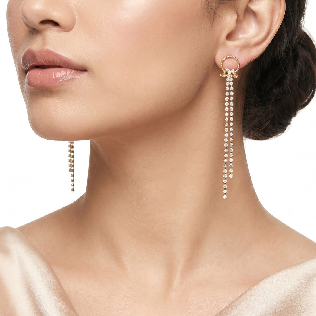PRAO Earrings Anti-Tarnish Rhinestone Chain Dangles