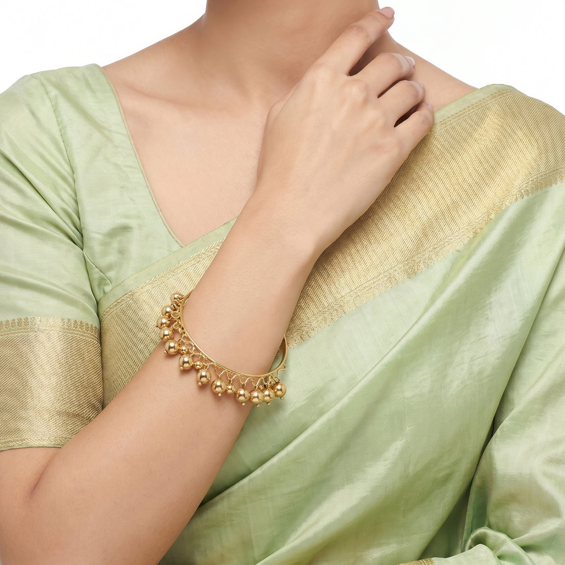 PRAO Bracelet Anti-Tarnish Golden Ball Bunch Openable Bangle (Adjustable Size)