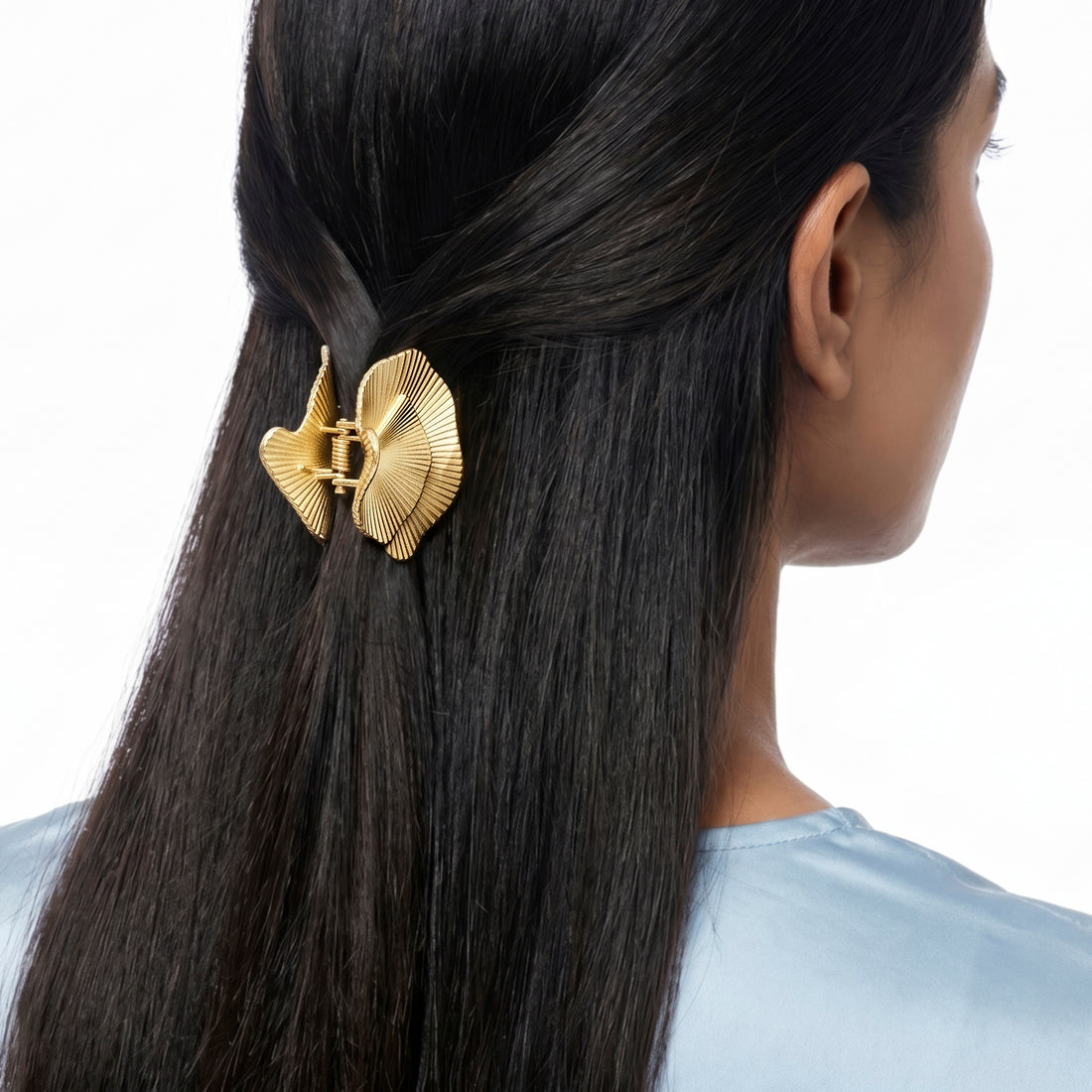 Prao Hair Claw Clip Anti-Tarnish Fan-Shaped Sculptural