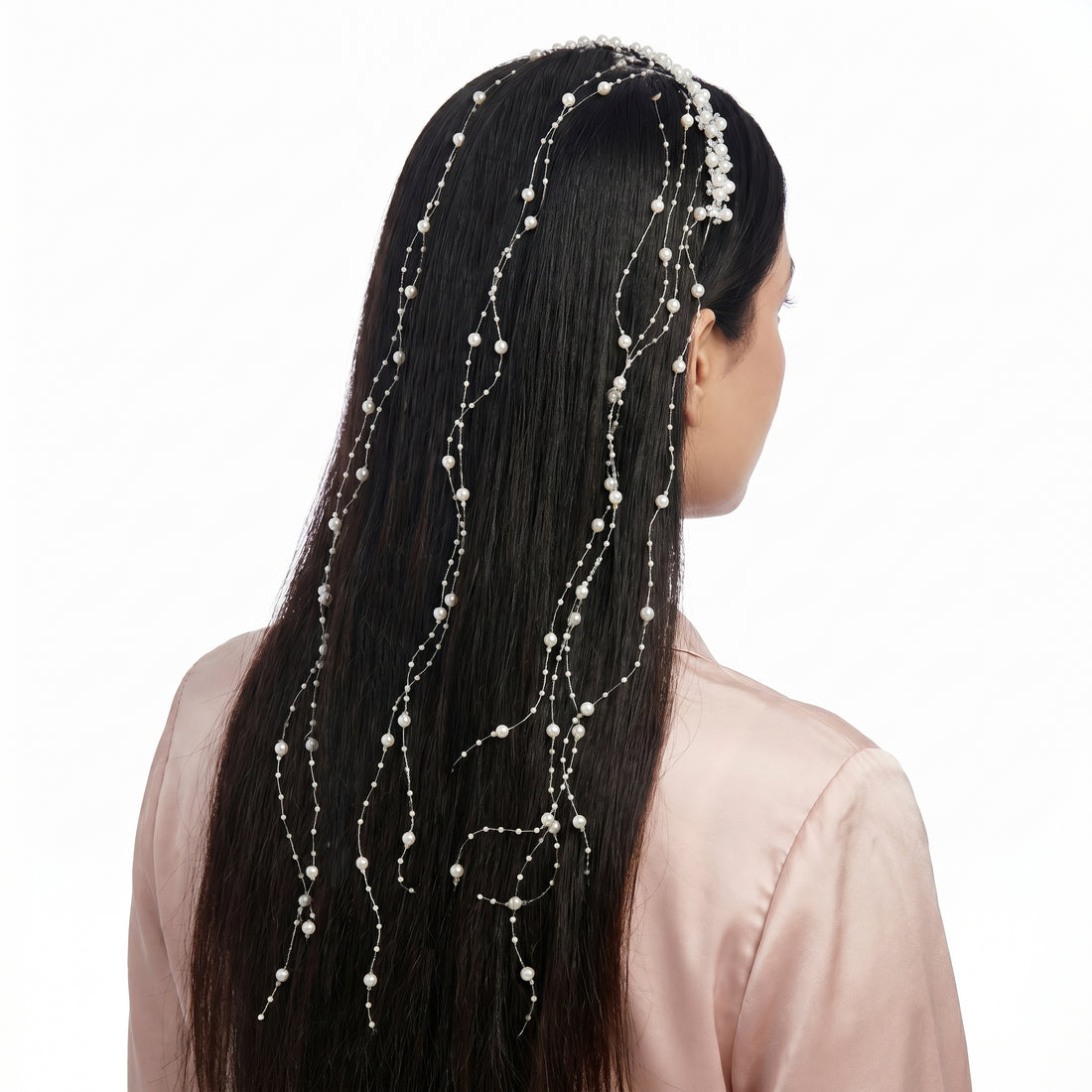 PRAO Hairband Anti-Tarnish Pearl And Crystal Veil